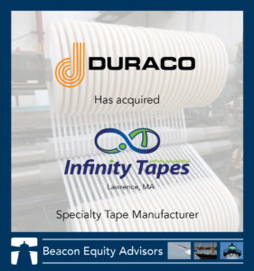 Infinity Tape bought by competitor. Competitor attracted by steady annual growth, improving margins, and diverse Product Mix in specialized niche.